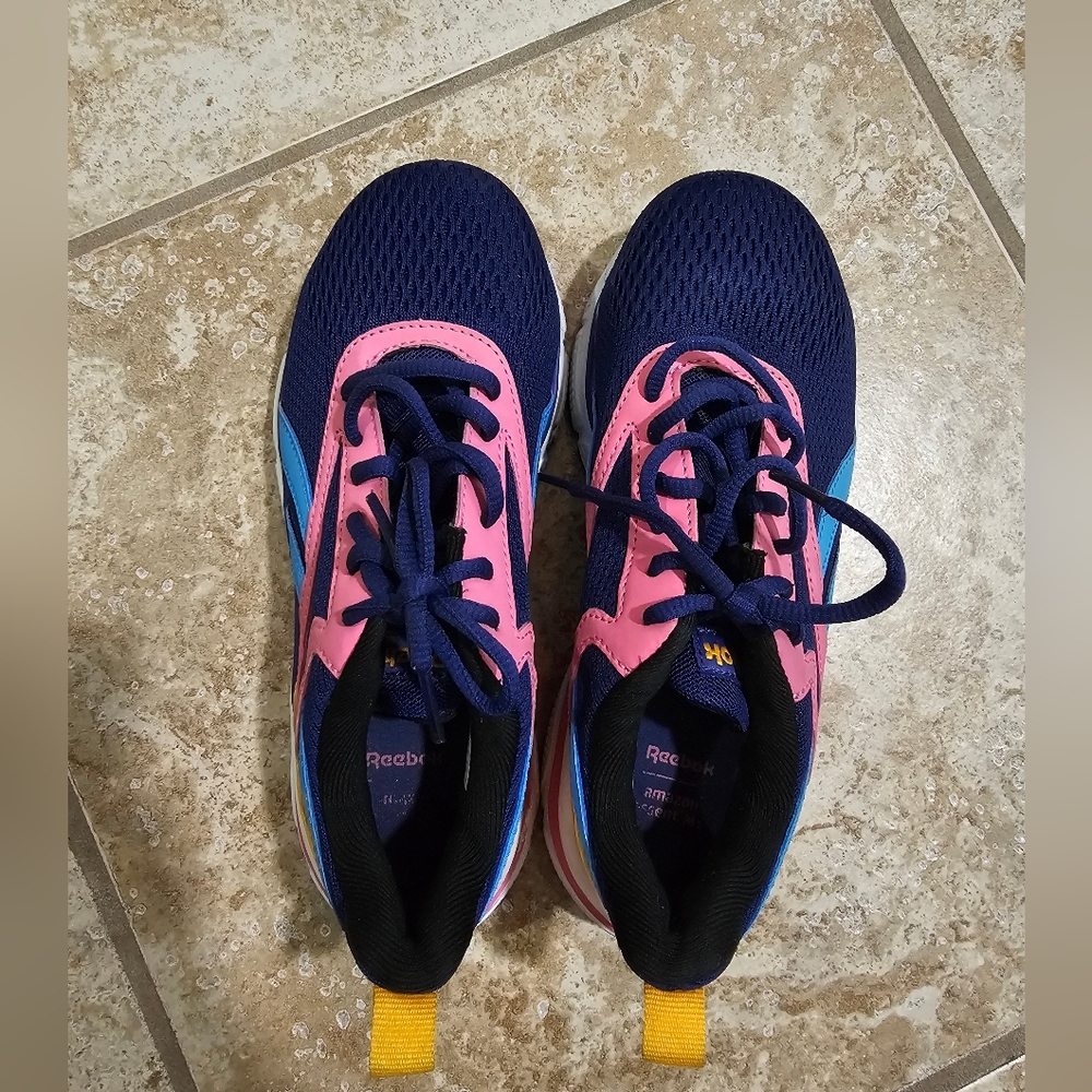 Reebok Womens 5 Sneakers Navy Pink Mesh Colorblock Running Shoes Iconic Rave - Picture 6 of 8